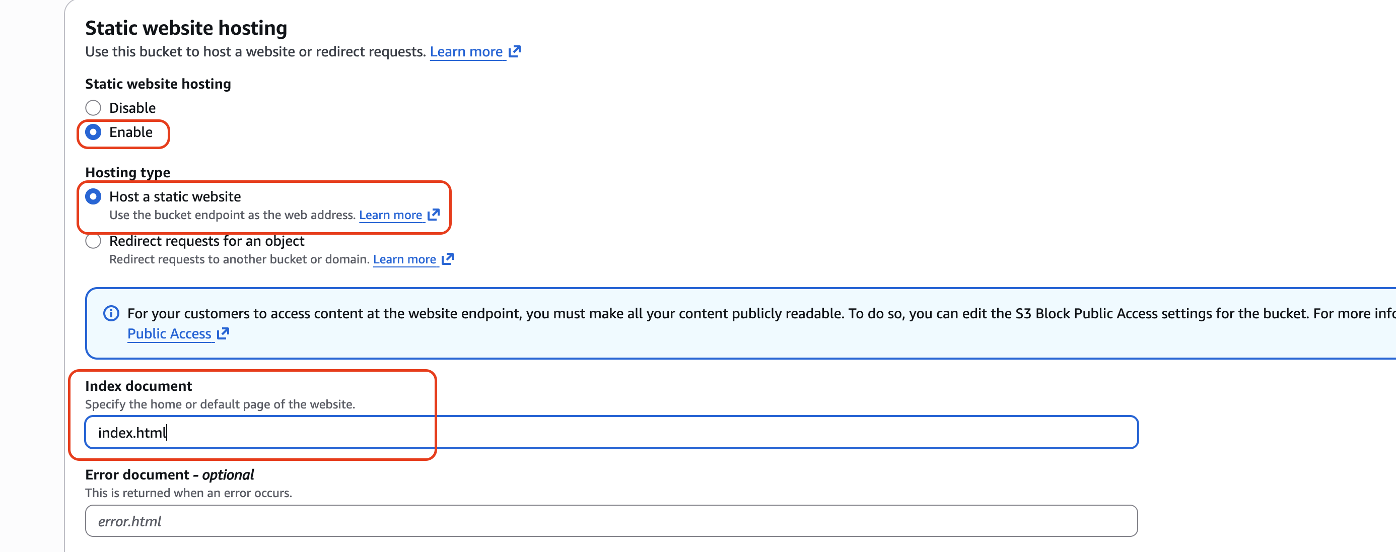 screenshot showing what settings to set on the website settings