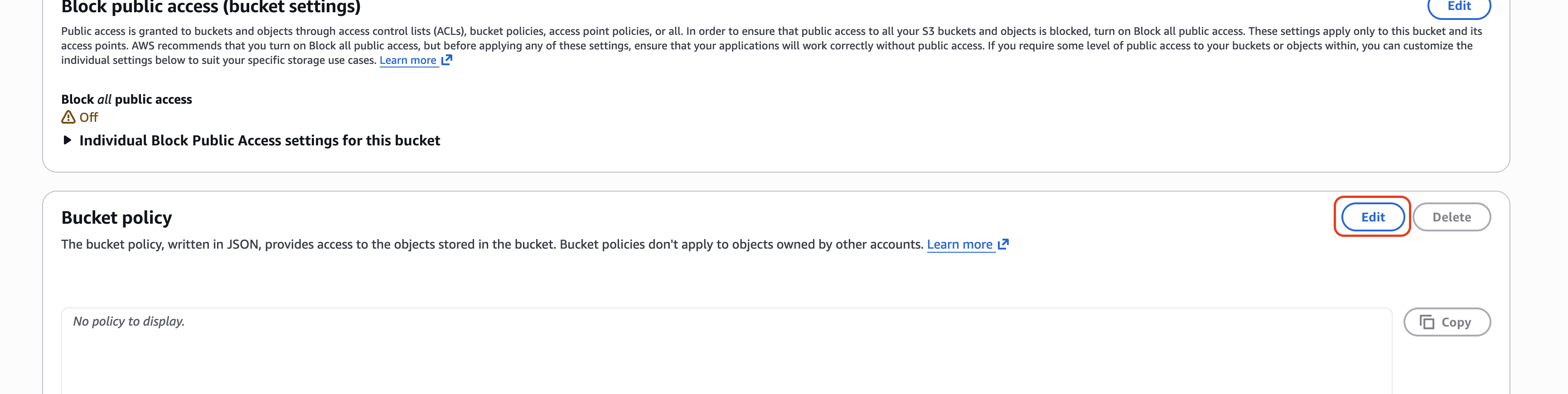 screenshot showing location of policy editor button