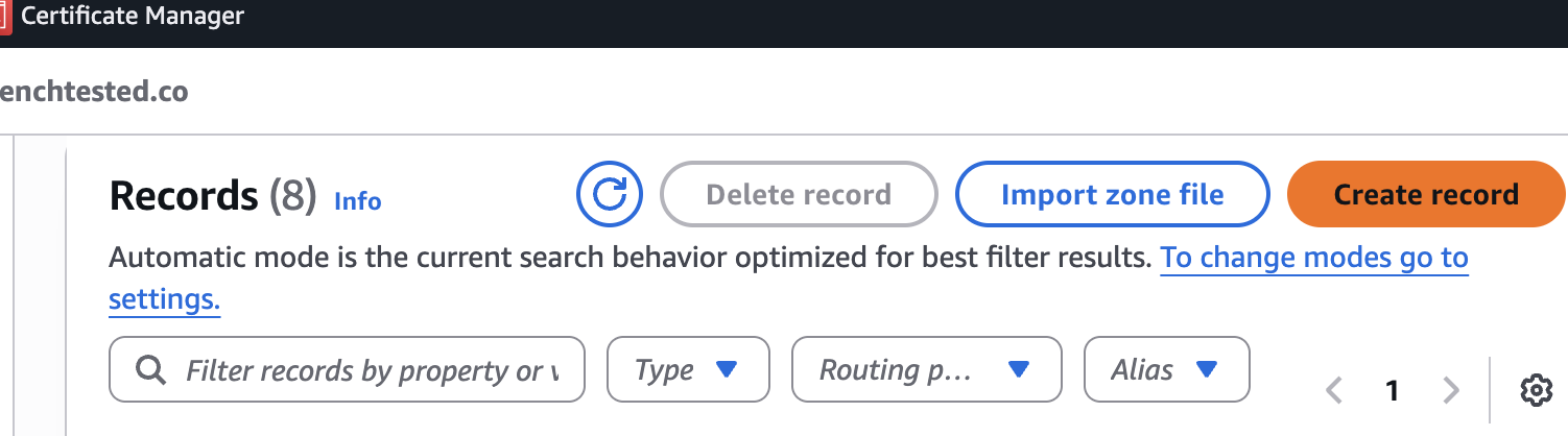 screenshot showing the create record button 